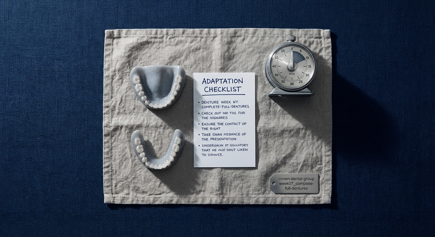 Complete full dentures starter kit still-life for first-time denture patients